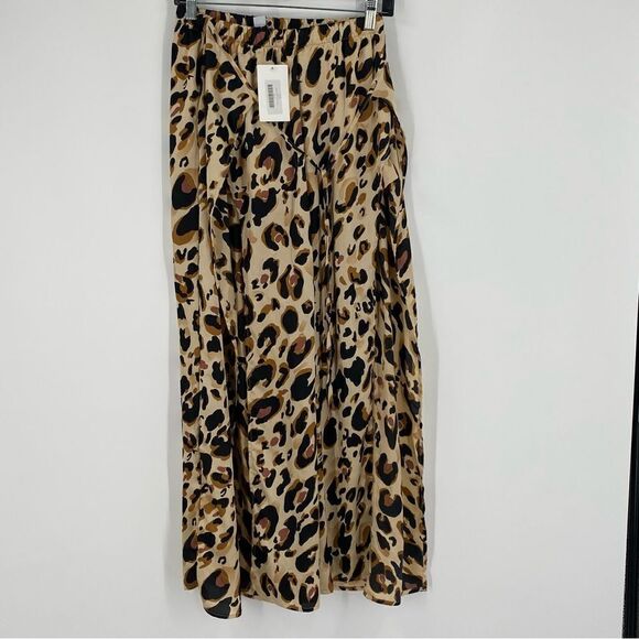 Favlux Women’s Elastic Waist Animal Print Wrap Front Flowy Loose Pants size S - Picture 1 of 4
